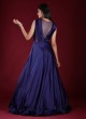 Party Wear Navy Blue Color Silk Gown
